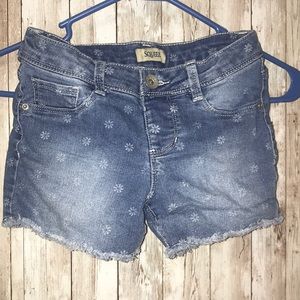 Jean shorts.